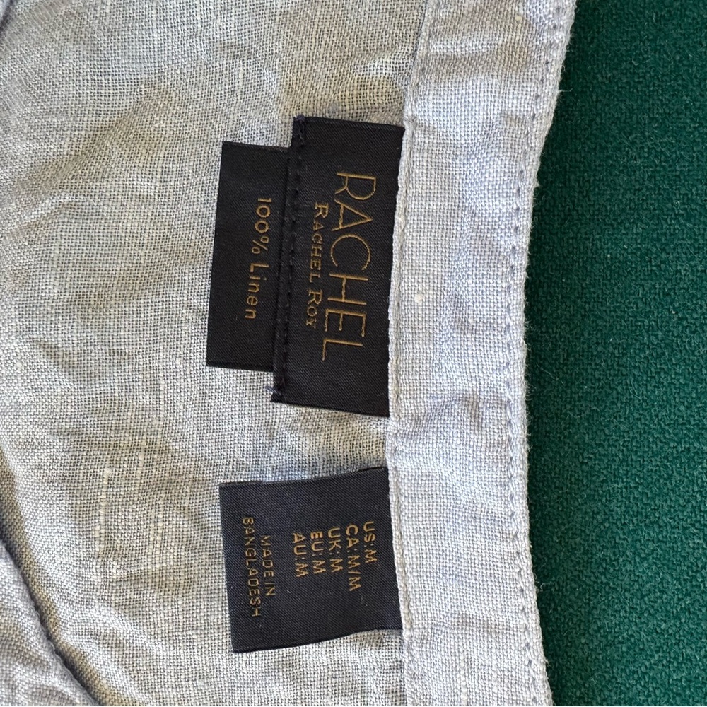 RACHEL Rachel Roy Light Blue Linen Sleeveless Top Size Medium Coastal Summer - Picture 2 of 9